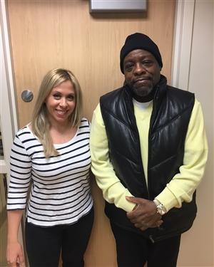 Pre-transplant coordinator Kristina with Norman Brown