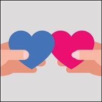 Blue and pink heart