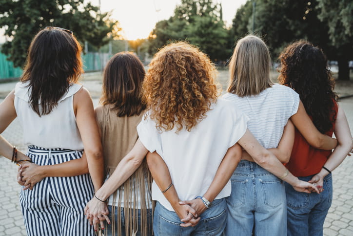 Group of supportive female friends