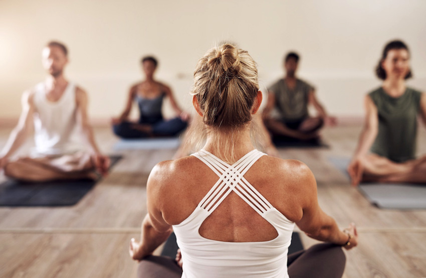 Small group yoga class