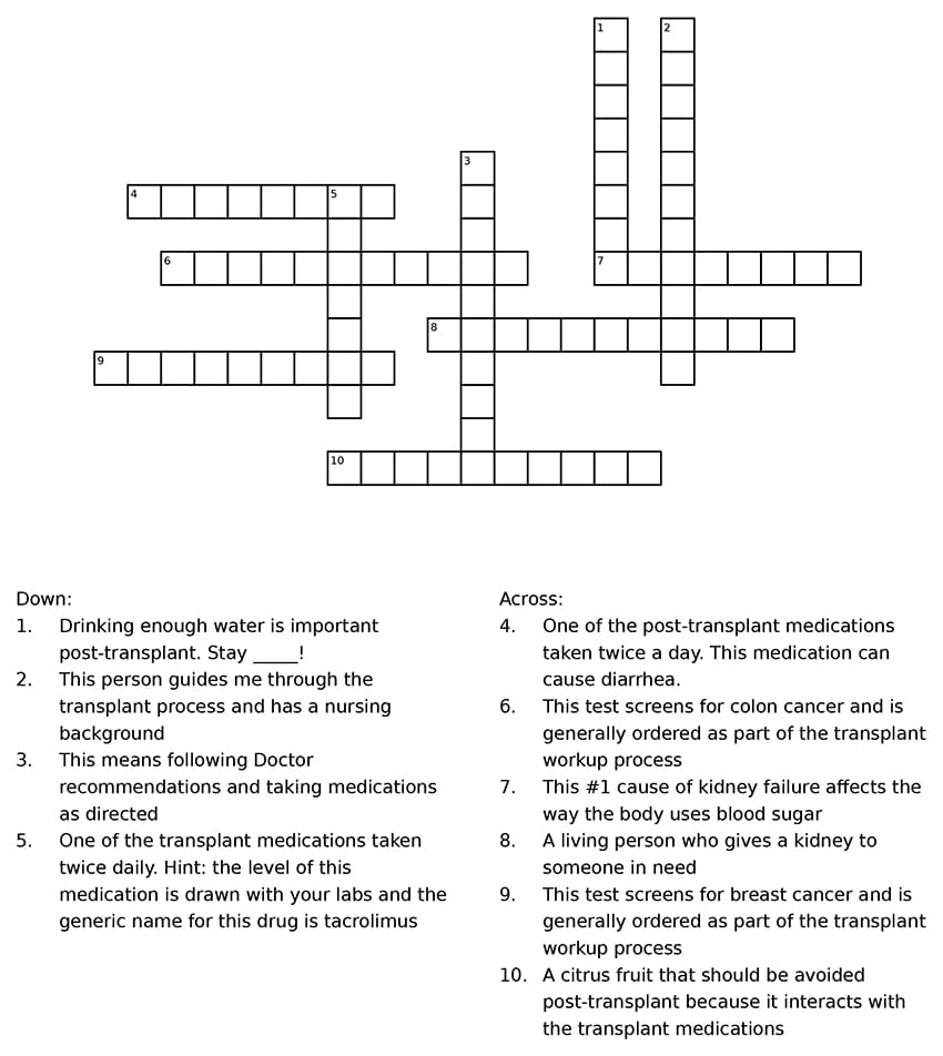 Be Patient In A Queue Crossword Clue October 2018 | Newsletter | Kidney Transplant Program | Main Line